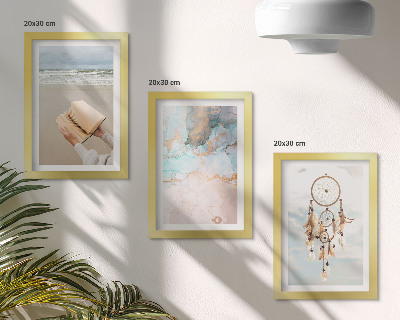 Composizione di 3 quadri Libro astratto con tema marino e acchiappasogni boho