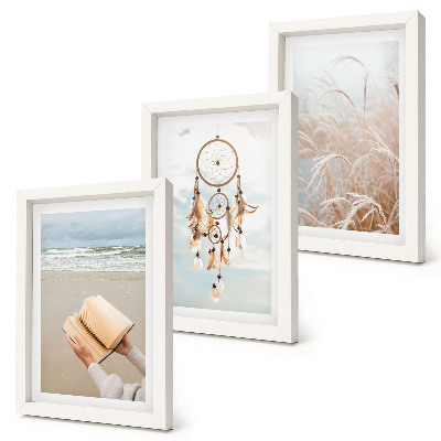 Trittico incorniciato Paesaggi tranquilli, delicate vedute estive, stile bohémien