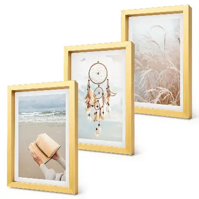 Trittico incorniciato paesaggi tranquilli con delicate vedute estive in stile bohémien