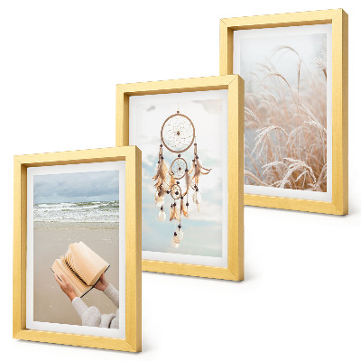 Trittico incorniciato Paesaggi tranquilli, delicate vedute estive, stile bohémien