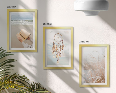 Trittico incorniciato Paesaggi tranquilli, delicate vedute estive, stile bohémien
