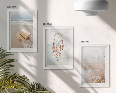 Trittico incorniciato Paesaggi tranquilli, delicate vedute estive, stile bohémien