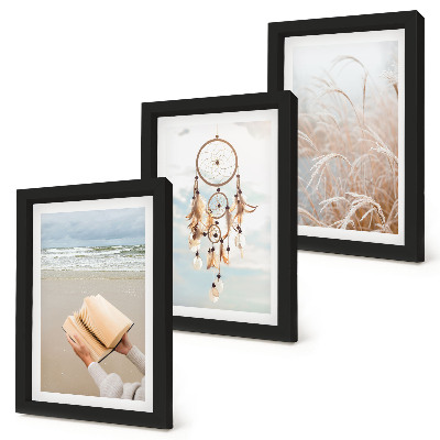 Trittico incorniciato Paesaggi tranquilli, delicate vedute estive, stile bohémien