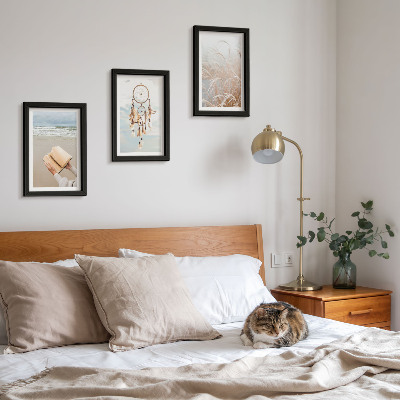 Trittico incorniciato Paesaggi tranquilli, delicate vedute estive, stile bohémien
