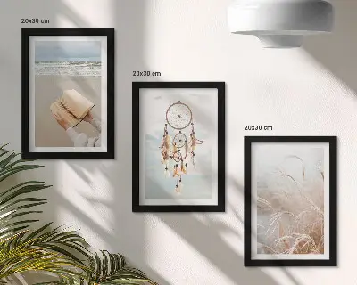 Trittico incorniciato paesaggi tranquilli con delicate vedute estive in stile bohémien