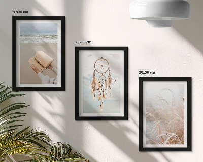 Trittico incorniciato Paesaggi tranquilli, delicate vedute estive, stile bohémien