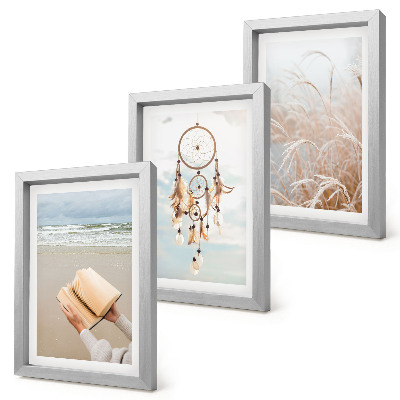 Trittico incorniciato Paesaggi tranquilli, delicate vedute estive, stile bohémien