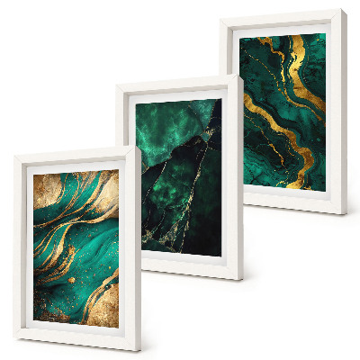 Trittico incorniciato Eleganti motivi astratti di pietra