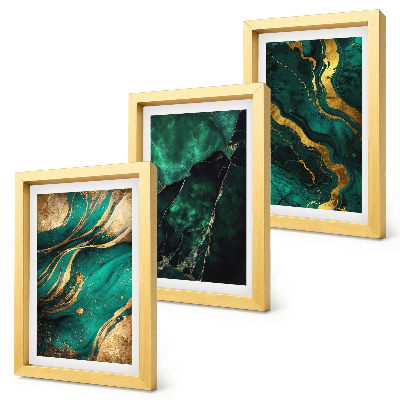 Trittico incorniciato Eleganti motivi astratti di pietra