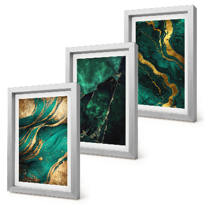 Trittico incorniciato Eleganti motivi astratti di pietra