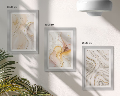 Composizione di 3 quadri Motivi astratti e caldi, eleganti disegni