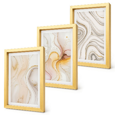 Composizione di 3 quadri Motivi astratti e caldi, eleganti disegni