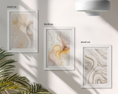 Composizione di 3 quadri Motivi astratti e caldi, eleganti disegni