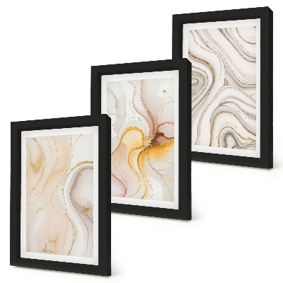 Composizione di 3 quadri Motivi astratti e caldi, eleganti disegni