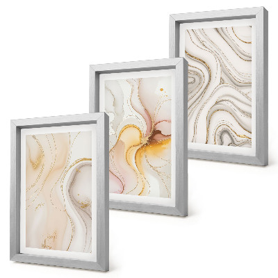 Composizione di 3 quadri Motivi astratti e caldi, eleganti disegni