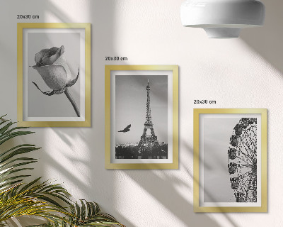 Trittico incorniciato Torre Eiffel rosa e ruota panoramica in bianco e nero