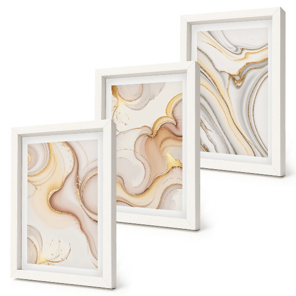 Composizione di 3 quadri Motivi astratti lineari per una decorazione elegante