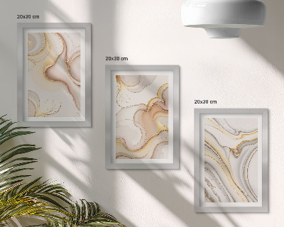 Composizione di 3 quadri Motivi astratti lineari per una decorazione elegante