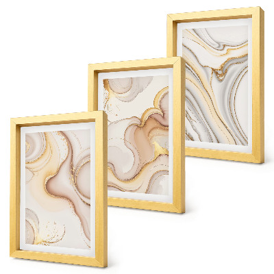 Composizione di 3 quadri Motivi astratti lineari per una decorazione elegante