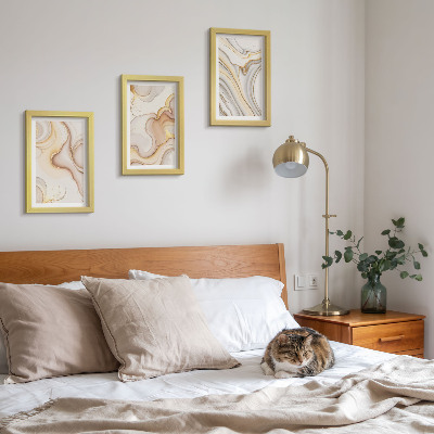 Composizione di 3 quadri Motivi astratti lineari per una decorazione elegante