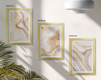 Composizione di 3 quadri Motivi astratti lineari per una decorazione elegante