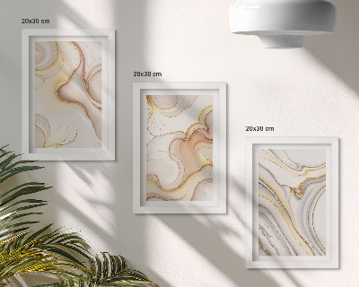 Composizione di 3 quadri Motivi astratti lineari per una decorazione elegante