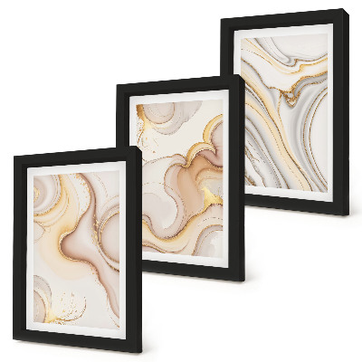 Composizione di 3 quadri Motivi astratti lineari per una decorazione elegante