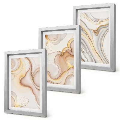 Composizione di 3 quadri Motivi astratti lineari per una decorazione elegante