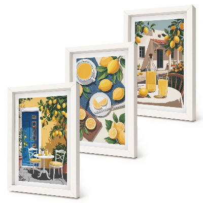 Composizione di 3 quadri Limonata con vista sull'Italia e un patio al sole