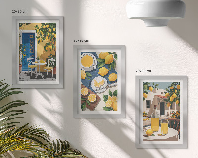 Composizione di 3 quadri Limonata con vista sull'Italia e un patio al sole