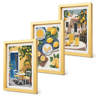 Composizione di 3 quadri Limonata con vista sull'Italia e un patio al sole