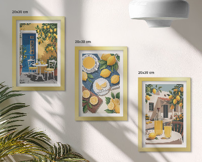 Composizione di 3 quadri Limonata con vista sull'Italia e un patio al sole