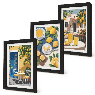 Composizione di 3 quadri Limonata con vista sull'Italia e un patio al sole
