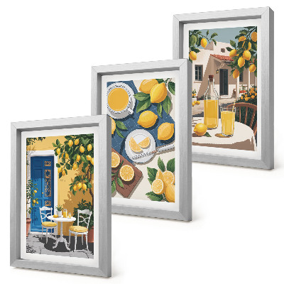 Composizione di 3 quadri Limonata con vista sull'Italia e un patio al sole
