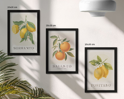 Trittico incorniciato Limoni e arance della Costiera Amalfitana, in Italia.