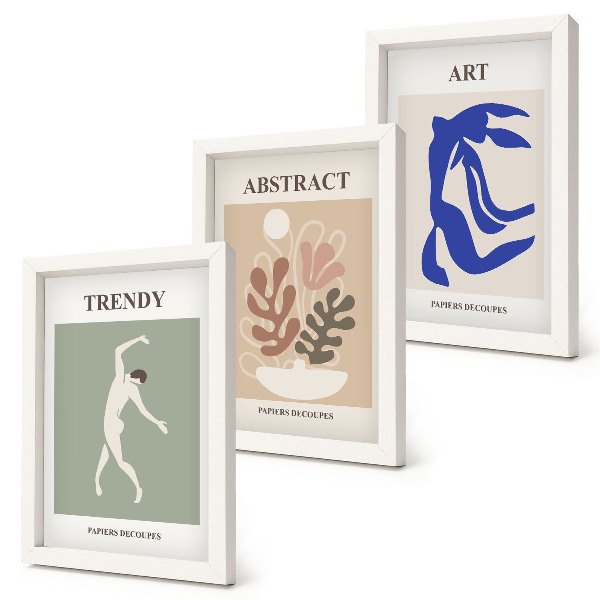 Trittico incorniciato Eleganti poster con figure e piante di Henri Matisse