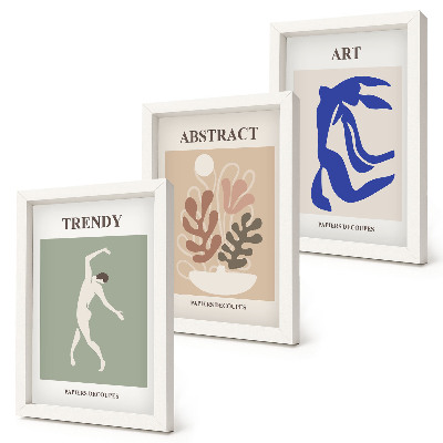 Trittico incorniciato Eleganti poster con figure e piante di Henri Matisse