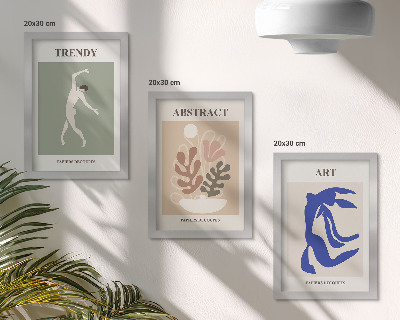 Trittico incorniciato Eleganti poster con figure e piante di Henri Matisse