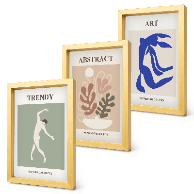 Trittico incorniciato Eleganti poster con figure e piante di Henri Matisse