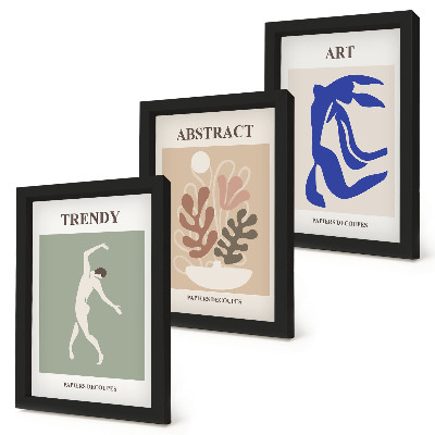 Trittico incorniciato Eleganti poster con figure e piante di Henri Matisse