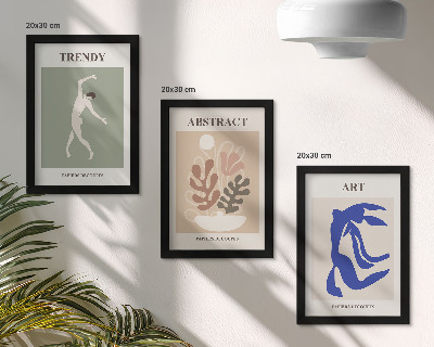 Trittico incorniciato Eleganti poster con figure e piante di Henri Matisse