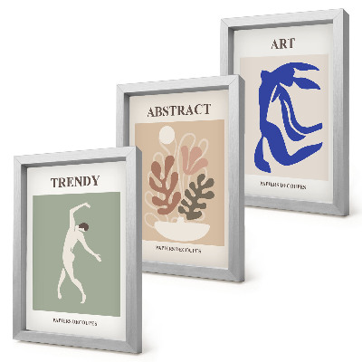 Trittico incorniciato Eleganti poster con figure e piante di Henri Matisse