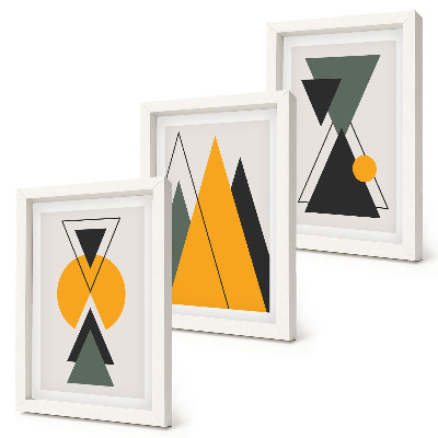 Composizione di 3 quadri Forme geometriche astratte