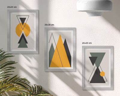 Composizione di 3 quadri Forme geometriche astratte