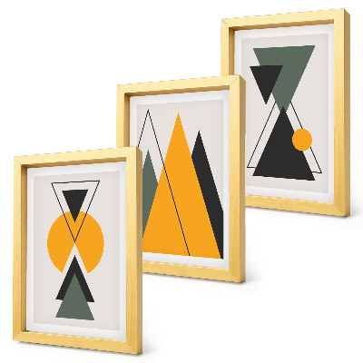 Composizione di 3 quadri Forme geometriche astratte