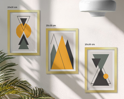 Composizione di 3 quadri Forme geometriche astratte
