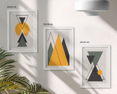 Composizione di 3 quadri Forme geometriche astratte