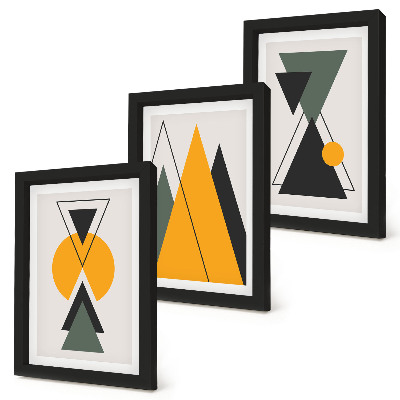 Composizione di 3 quadri Forme geometriche astratte
