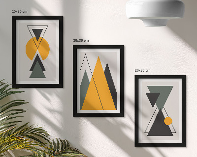 Composizione di 3 quadri Forme geometriche astratte