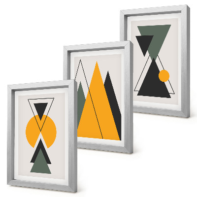 Composizione di 3 quadri Forme geometriche astratte